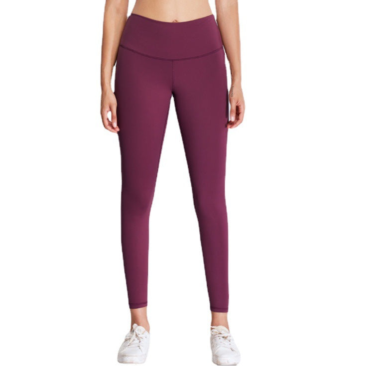 European And American Style Double-Sided Stretch Running Sports Pants High-Waisted Butt-Lifting Peach Butt Solid Color Tight Pocket Yoga Women's Long Pants