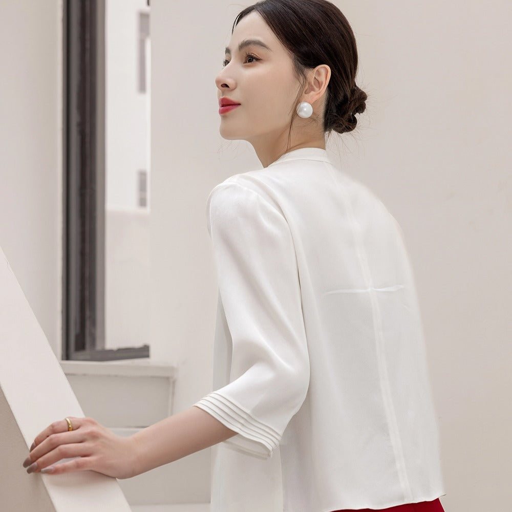 Five-Quarter-Sleeve Versatile Short Blazer For Women