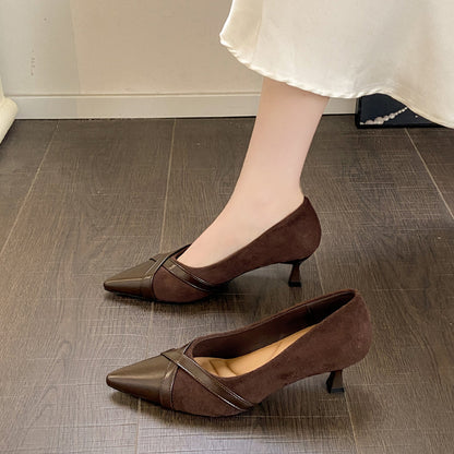 French Style High Heels Four Season Low Cut Pumps Pointed Toe 2026 New Fairy Style Stiletto Fashion Shoes 5.5cm Heel