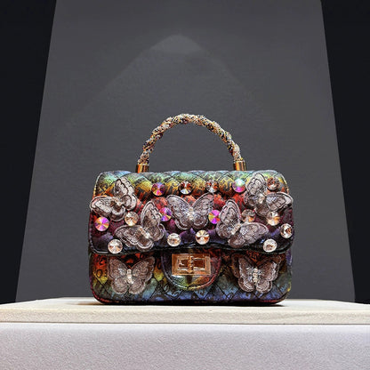 Fashionable Single-Shoulder Crossbody Bag With Diamond Pattern