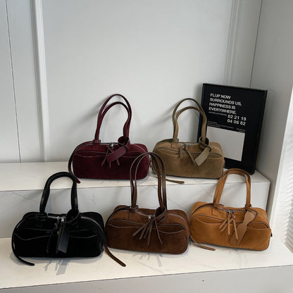 Womens Simple Bowling Handbag Shoulder Bag
