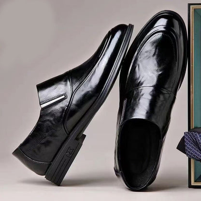 Business Formal Wear Soft Leather Soft Bottom Pointed Wedding Bridegroom Slip-on Suit Shoes