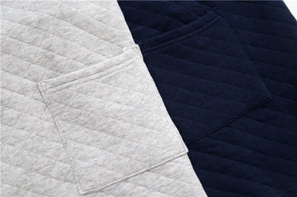 New Autumn Winter Mens Japanese-Style Pure Cotton Air-Layer Loungewear Set