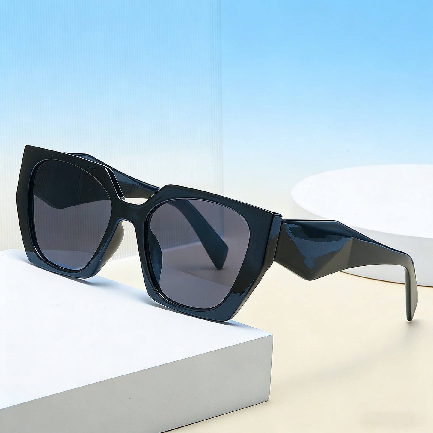 2026 New Fashion Cat-Eye Wide-Tempered Sunglasses For Women, High-End Style, Full-Frame Sunglasses, Same Style As Big-Name Brands
