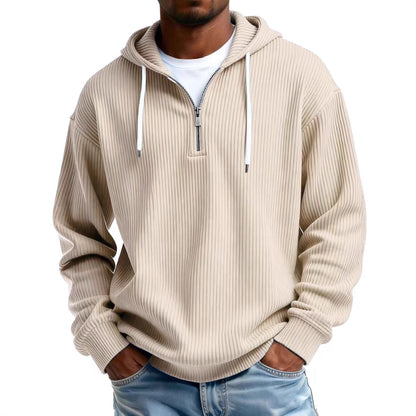Mens Long-Sleeve Hooded Jacket Loose-Fit Casual Sweatshirt