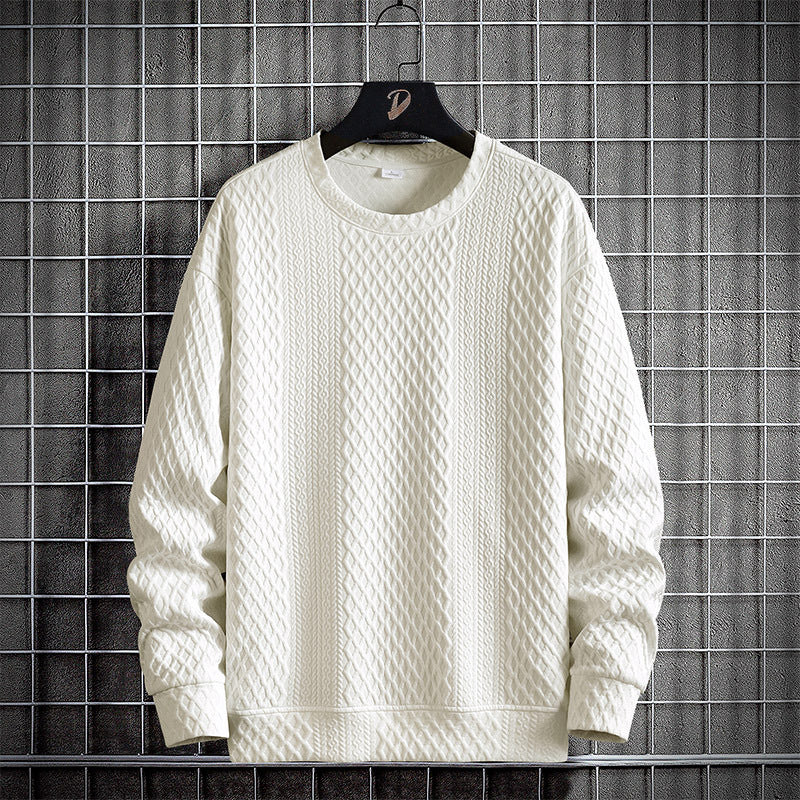 Mens Loose-Fit Casual Crew-Neck Pullover Bottoming Shirt