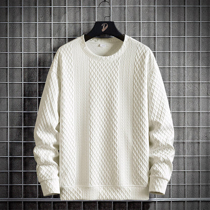 Mens Loose-Fit Casual Crew-Neck Pullover Bottoming Shirt