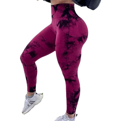 Women's Printed Tie-dye Seamless Skinny Yoga Pants