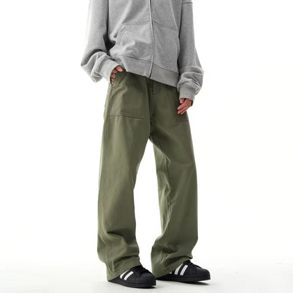 Mens Casual Straight-leg Wide-leg Pants