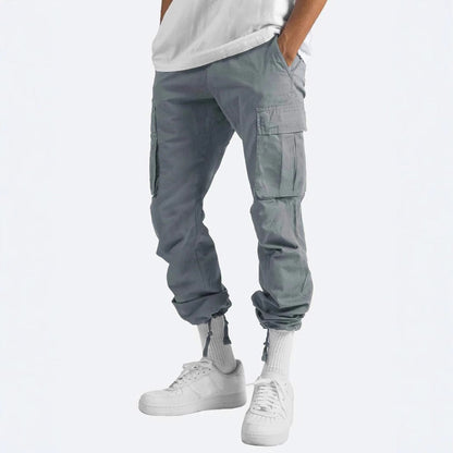 In Stock Amazon Summer New Men's Overalls European And American Independent Station Foreign Trade Drawstring Multi-pocket Casual Pants