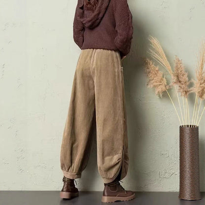 AutumnWinter Corduroy Wide-Leg Pants For Women