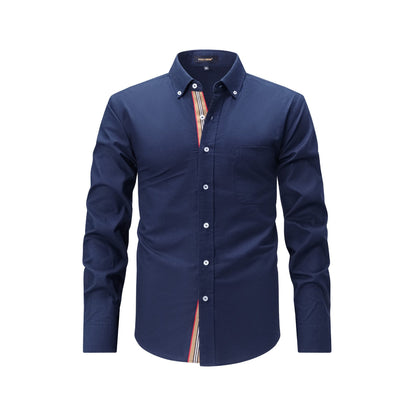 Mens Casual Fashion Shirt With Woven Trim