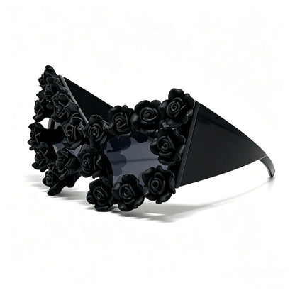 Niche Designer inspired Black Rose Gothic Sunglasses
