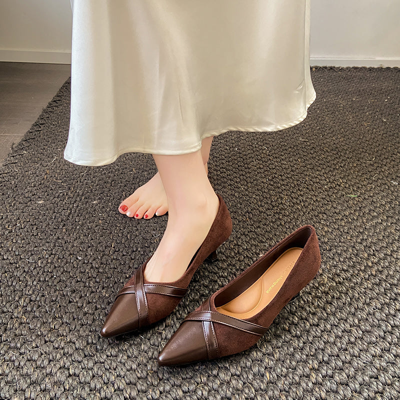 French Style High Heels Four Season Low Cut Pumps Pointed Toe 2026 New Fairy Style Stiletto Fashion Shoes 5.5cm Heel