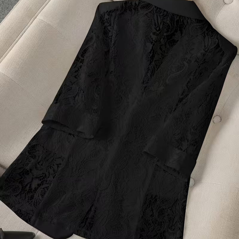 Fashionable Lace-Panel Blazer For Women