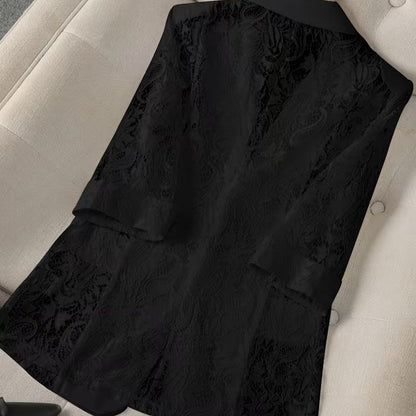 Fashionable Lace-Panel Blazer For Women