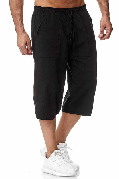 Amazon Europe And America 2026 Cross-Border Men's Casual Cotton-Linen Sports Pants Summer Cotton-Linen Cropped Casual Pants Men