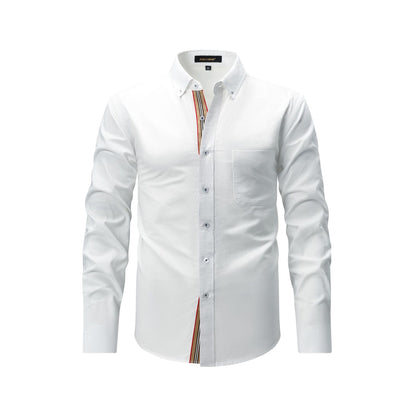 Mens Casual Fashion Shirt With Woven Trim