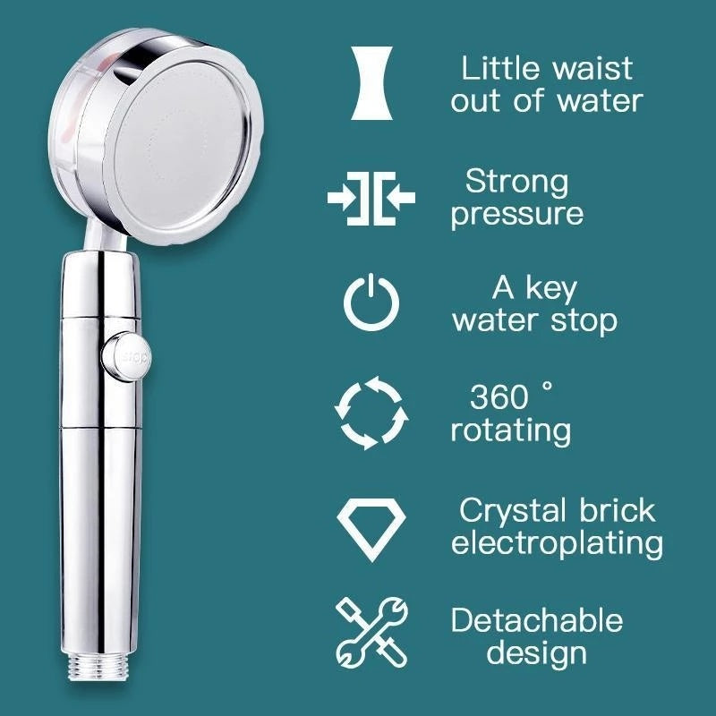 Turbo Propeller Shower Head Handheld High Pressure
