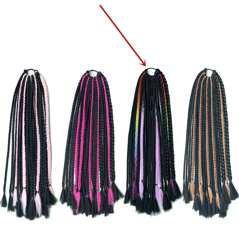 Female African Braided Hair Hip Hop Colorful Wig