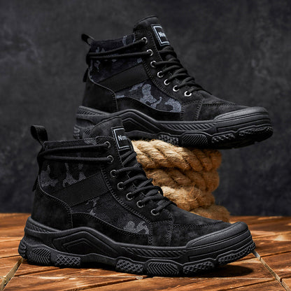 High-top Martin Boots For Men, New Arrival For Autumn, Work Safety Shoes For Construction Sites, Non-slip Wear-resistant Casual Work Boots