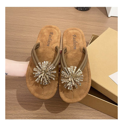 Women Flat Thong Flip Flops Summer Outdoor Wear New Arrival High End Clip Toe Slippers Casual Anti Slip Beach Sandals
