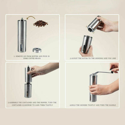 Portable Manual Coffee Grinder Stainless Steel Ceramic Burr