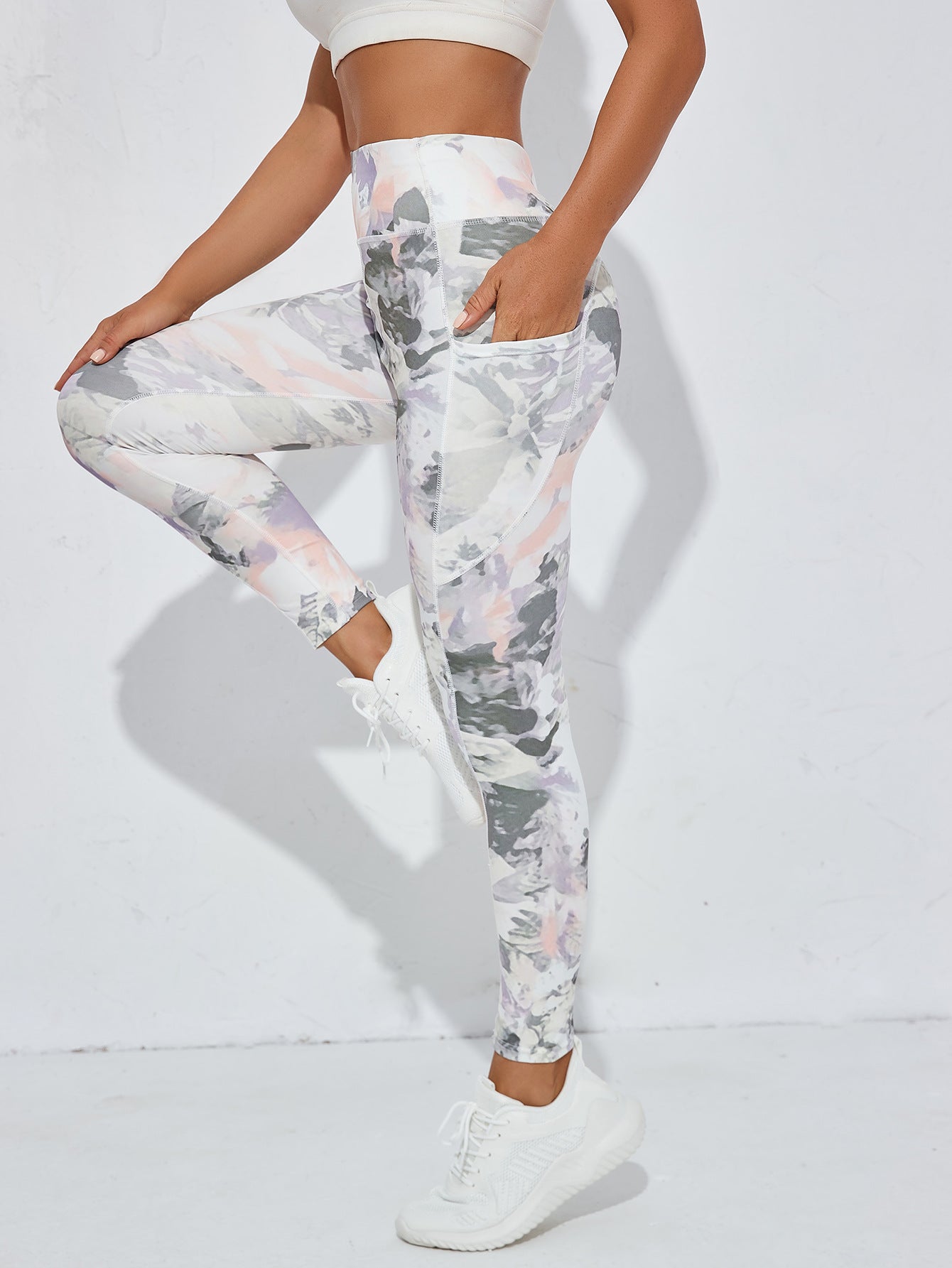 Popular Cross-Border Yoga Pants With Digital Printing, New Foreign Trade Fitness Pants, Hip-Lifting, High-Waisted, Tummy Control, Outdoor Sports Pants For Women