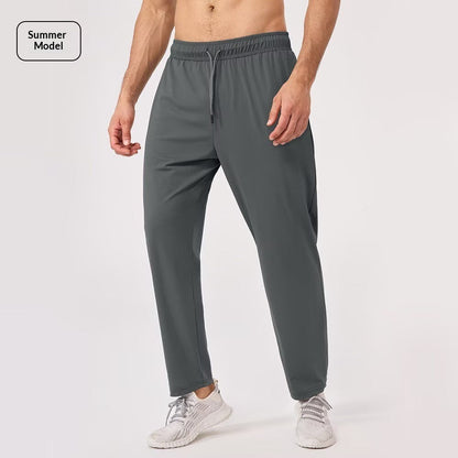 Mens Summer Cool-Feel Quick-Dry Loose-Fit Sports Pants