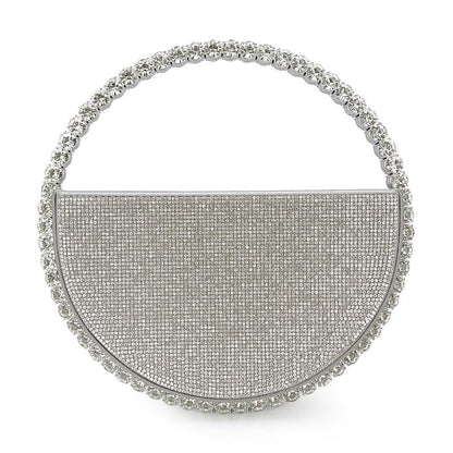 Round Handbag Socialite Rhinestone Evening Bag French Style Formal Gown Evening Bag