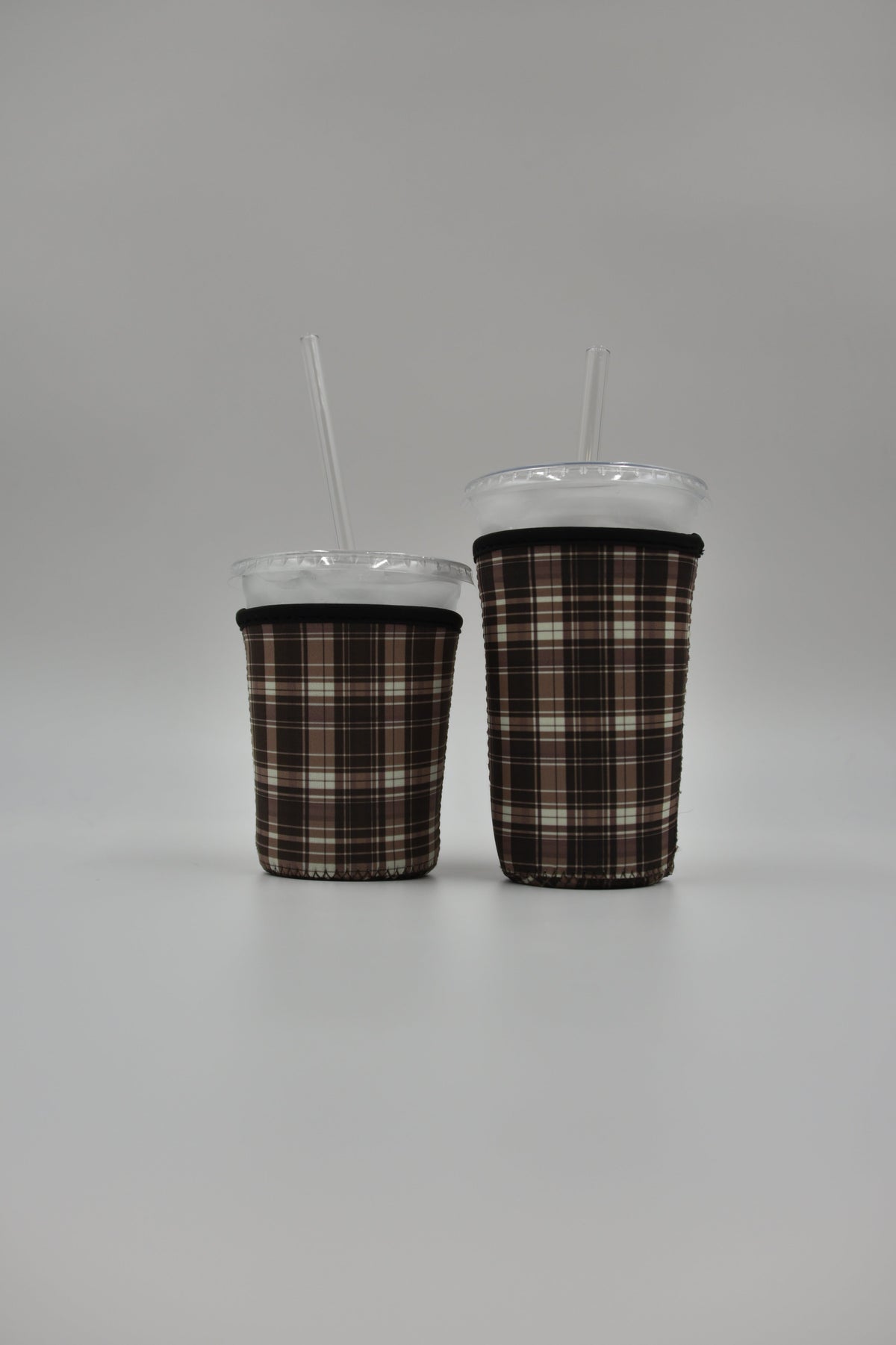 Plaid Coffee Sleeve | Reusable Neoprene Iced Coffee Cup Cover 16-24oz Cowboy Print Eco-Friendly Insulator for Grande & Venti Cups