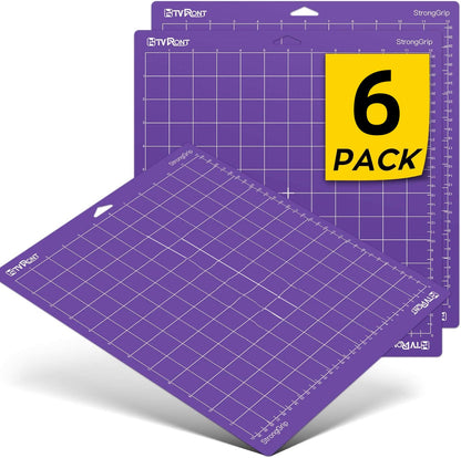 HTVRONT 6 Pack 12x12in Mixed Colors PVC Adhesive Cutting Mat Base Plate Tool Pad for Cricut Explore Air/Air2/Maker DIY Machine