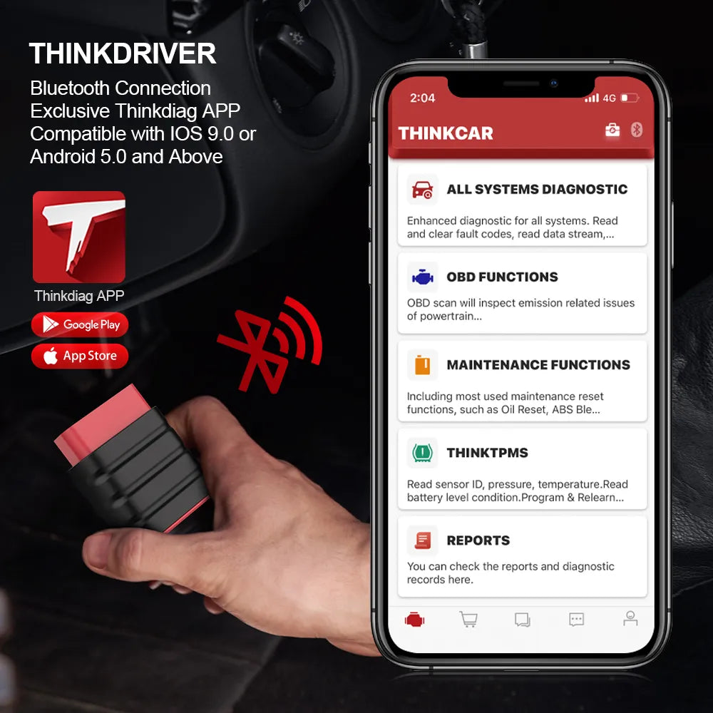 THINKCAR THINKDRIVER OBD2 Scanner: Your Lifetime Automotive Companion for Full System Diagnostics, ABS & SAS Reset, and Free Lifelong Updates