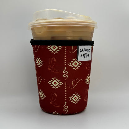 Red snake boots coffee sleeve | western coffee sleeve