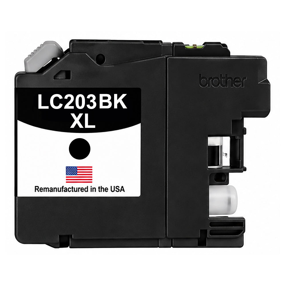 U.S. Remanufactured for Brother LC203XLBK High Yield Black Ink Cartridge
