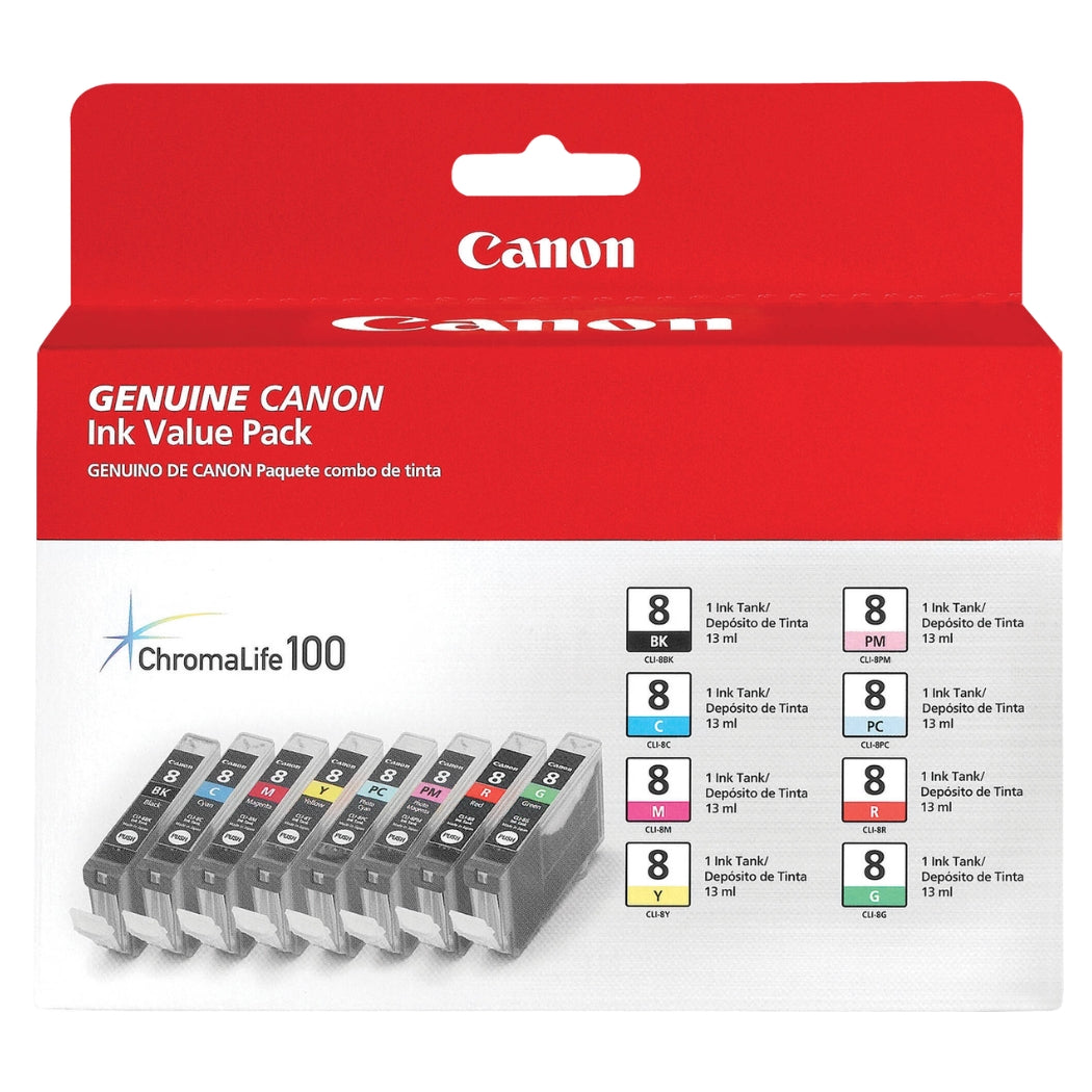 New, Pre-Owned - Canon CLI-8 Color Ink Multipack (0620B015) 8 Ink Tanks