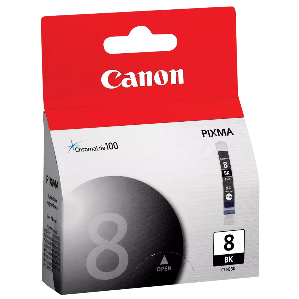 New, Pre-Owned - Canon CLI-8 Color Standard Yield Black Ink Tank, 0620B002