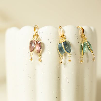 Rhodolite Garnet Gold Isla Earrings