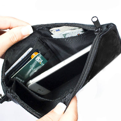 Canvas Zipper Wallet - LARGE - THE APOTHECARY DIARIES Maomao Thinking Pose and Title Logo Black/Greens