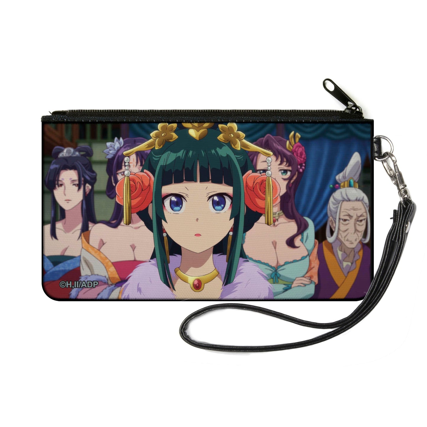 Canvas Zipper Wallet - SMALL - THE APOTHECARY DIARIES Maomao with Sisters and Suiren Group Pose and Title Logo