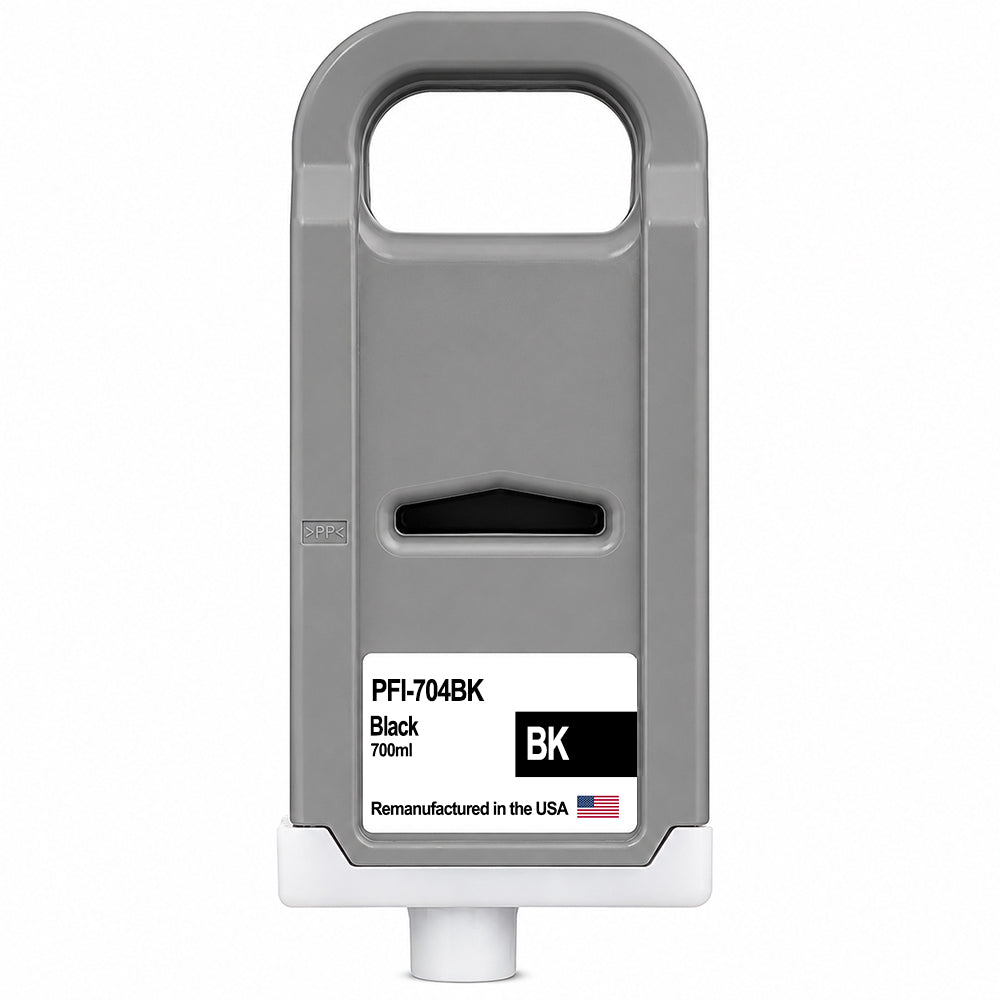 U.S. Remanufactured for Canon PFI-704BK 700ml Black Ink Cartridge