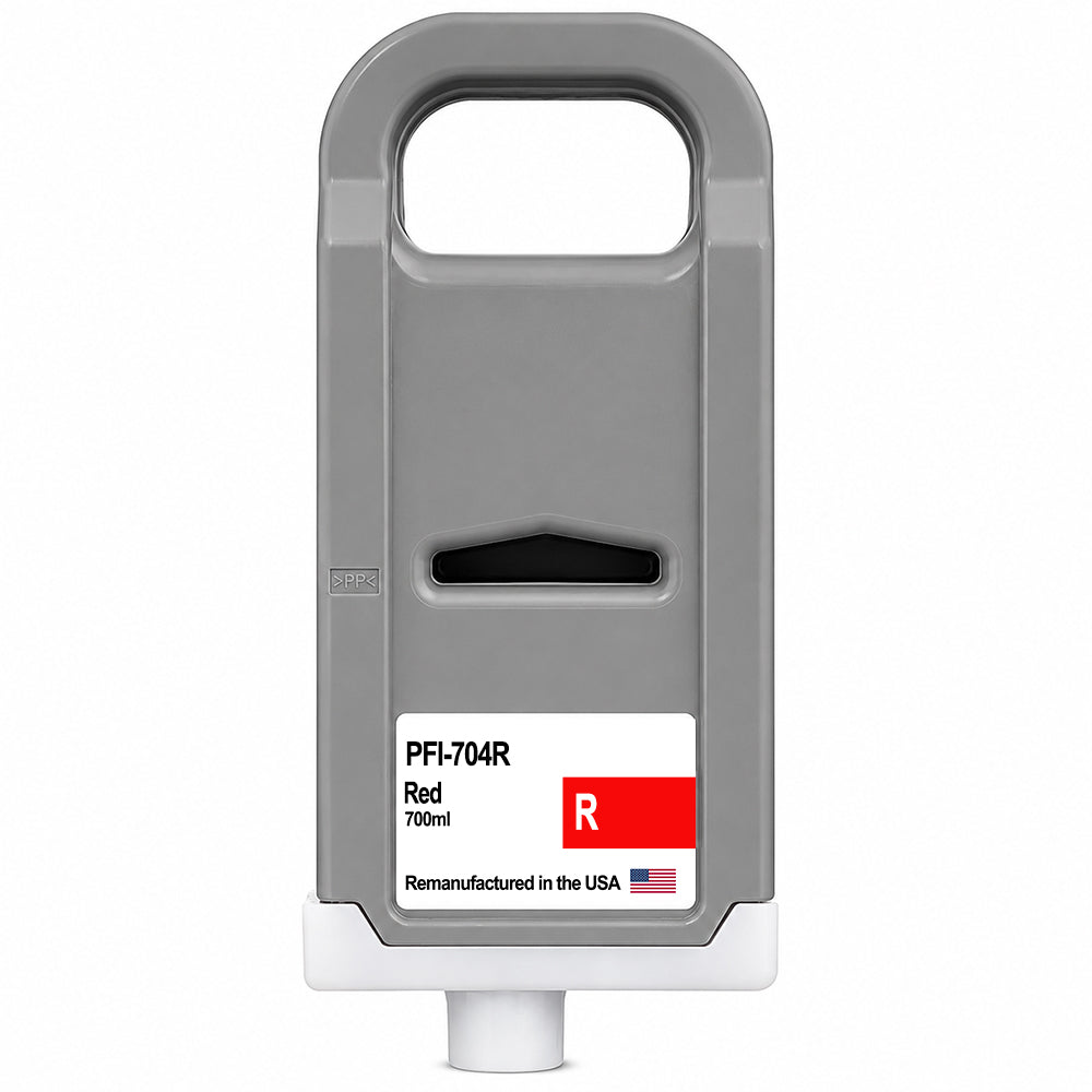 U.S. Remanufactured for Canon PPFI-704R 700ml Red Ink Cartridge