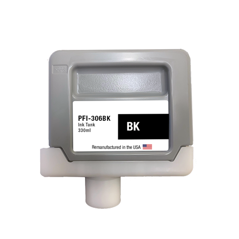U.S. Remanufactured for Canon PFI-306BK 330ml Black Ink Cartridge