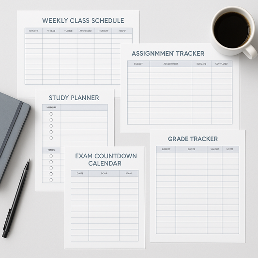 Student Productivity Pack – Printable Study & Schedule Organizer