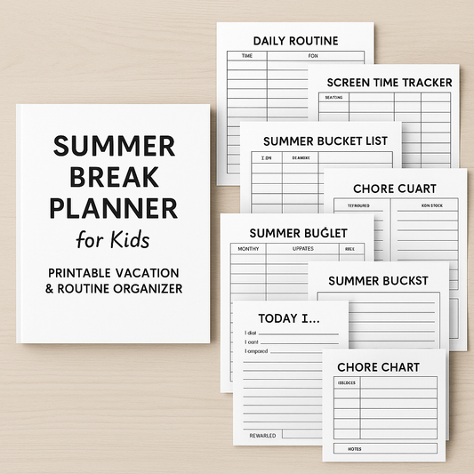 Summer Break Planner for Kids – Printable Vacation & Routine Organizer