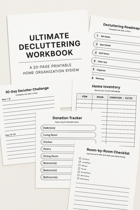 Ultimate Decluttering Workbook – 20-Page Printable Home Organization System (PDF Download)