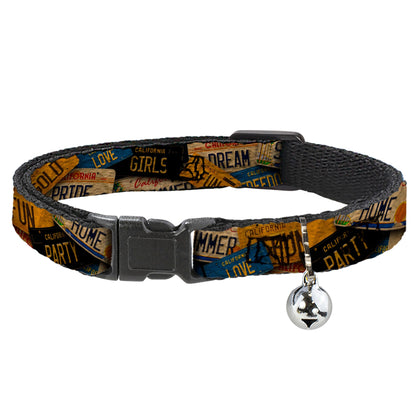 Cat Collar Breakaway - Cali License Plates Stacked Vintage