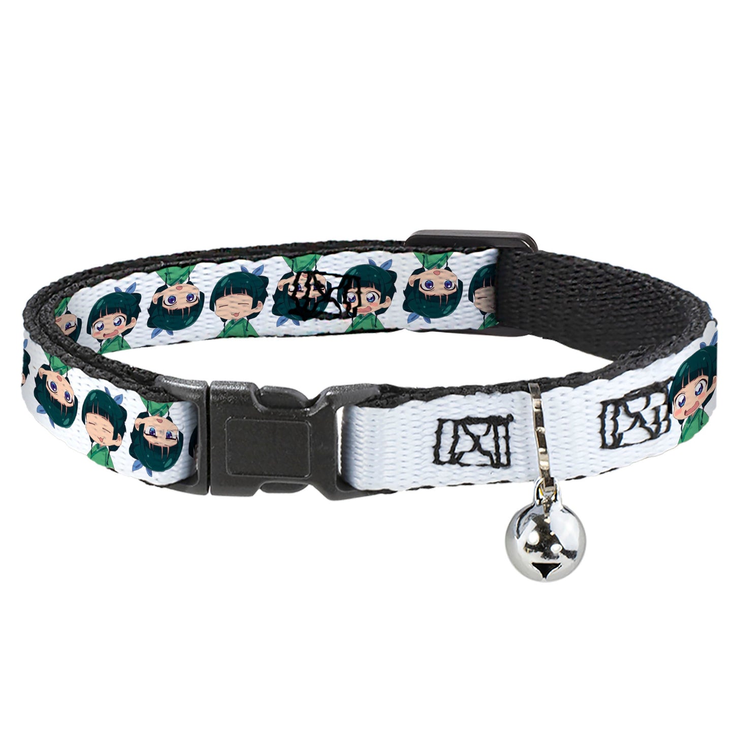 Breakaway Cat Collar with Bell - The Apothecary Diaries Chibi Maomao Expressions Flip White