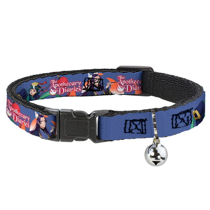 Breakaway Cat Collar with Bell - THE APOTHECARY DIARIES Jinshi and Maomao Pose and Title Logo Purple