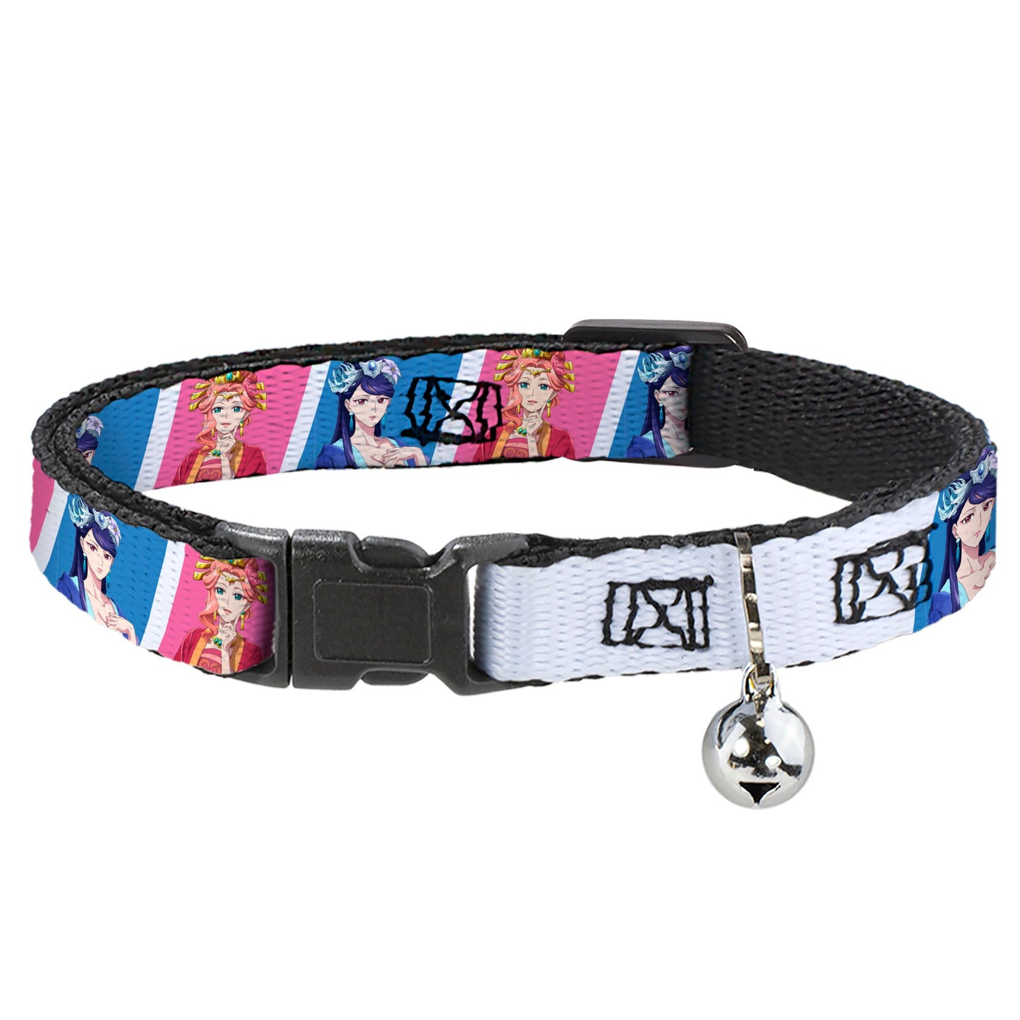 Breakaway Cat Collar with Bell - The Apothecary Diaries Gyokuyo and Lihua Pose Blocks White/Pink/Blue